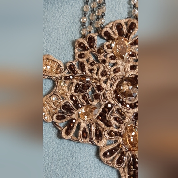 Vintage, Brown Crystal Bead Necklace - Picture 6 of 16